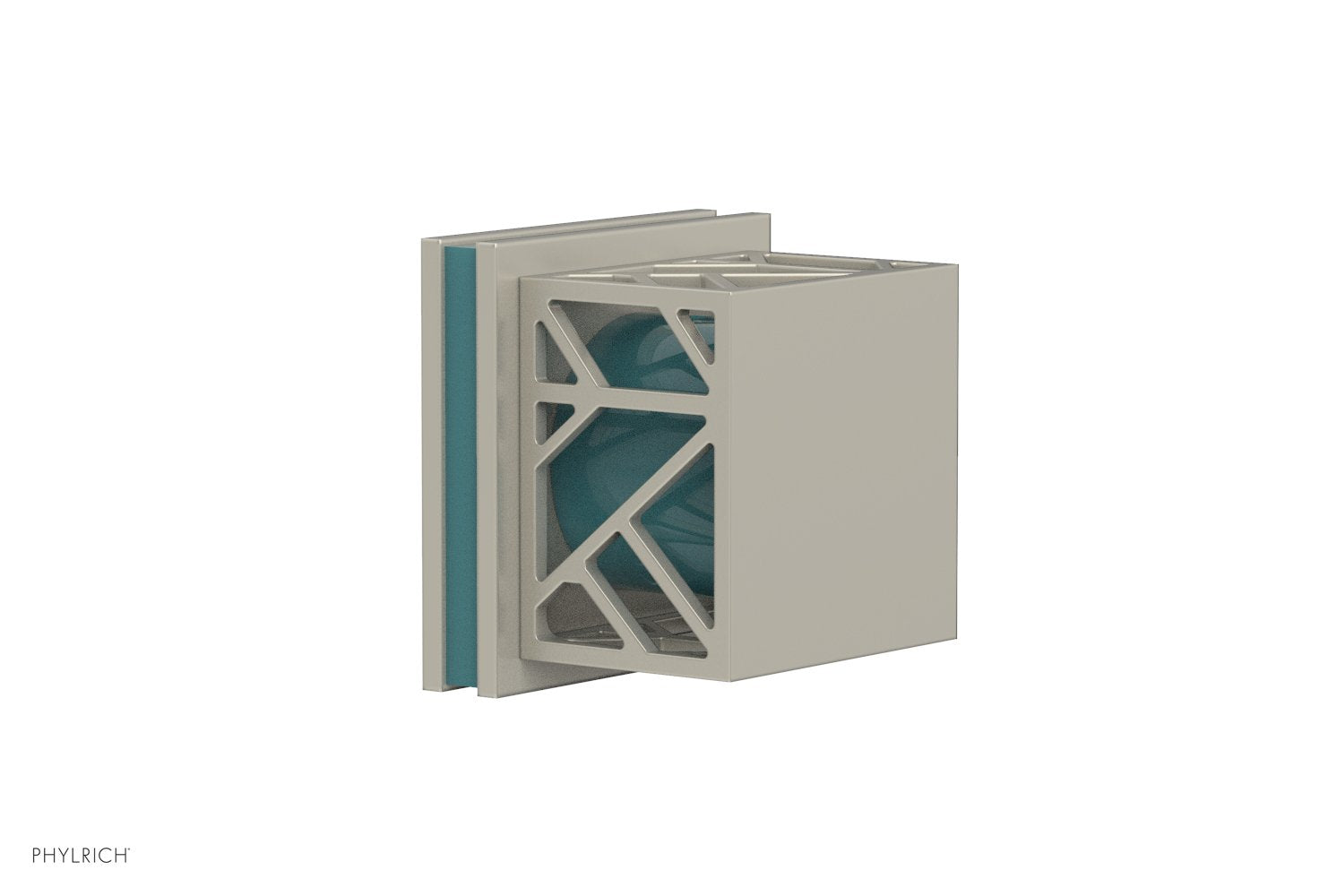 Phylrich JOLIE Volume Control/Diverter Trim - Square Handle with "Turquoise" Accents