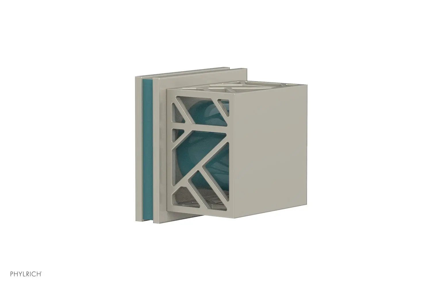 Phylrich JOLIE Volume Control/Diverter Trim - Square Handle with "Turquoise" Accents by Phylrich