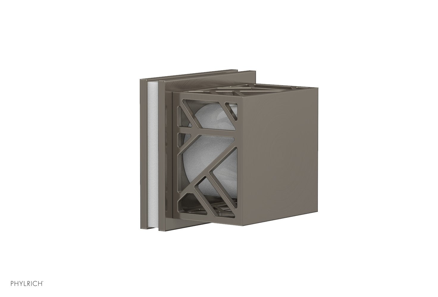 Phylrich JOLIE Volume Control/Diverter Trim - Square Handle with "White" Accents