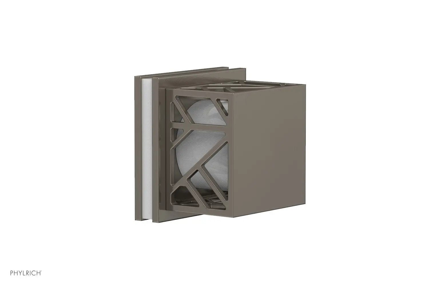 Phylrich JOLIE Volume Control/Diverter Trim - Square Handle with "White" Accents by Phylrich