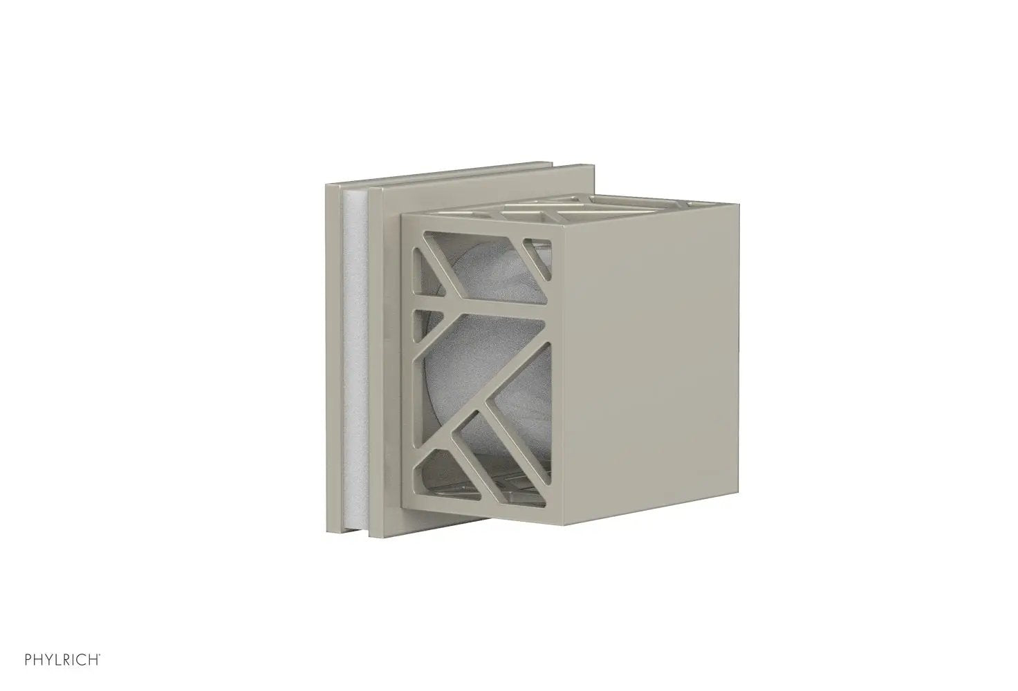 Phylrich JOLIE Volume Control/Diverter Trim - Square Handle with "White" Accents by Phylrich