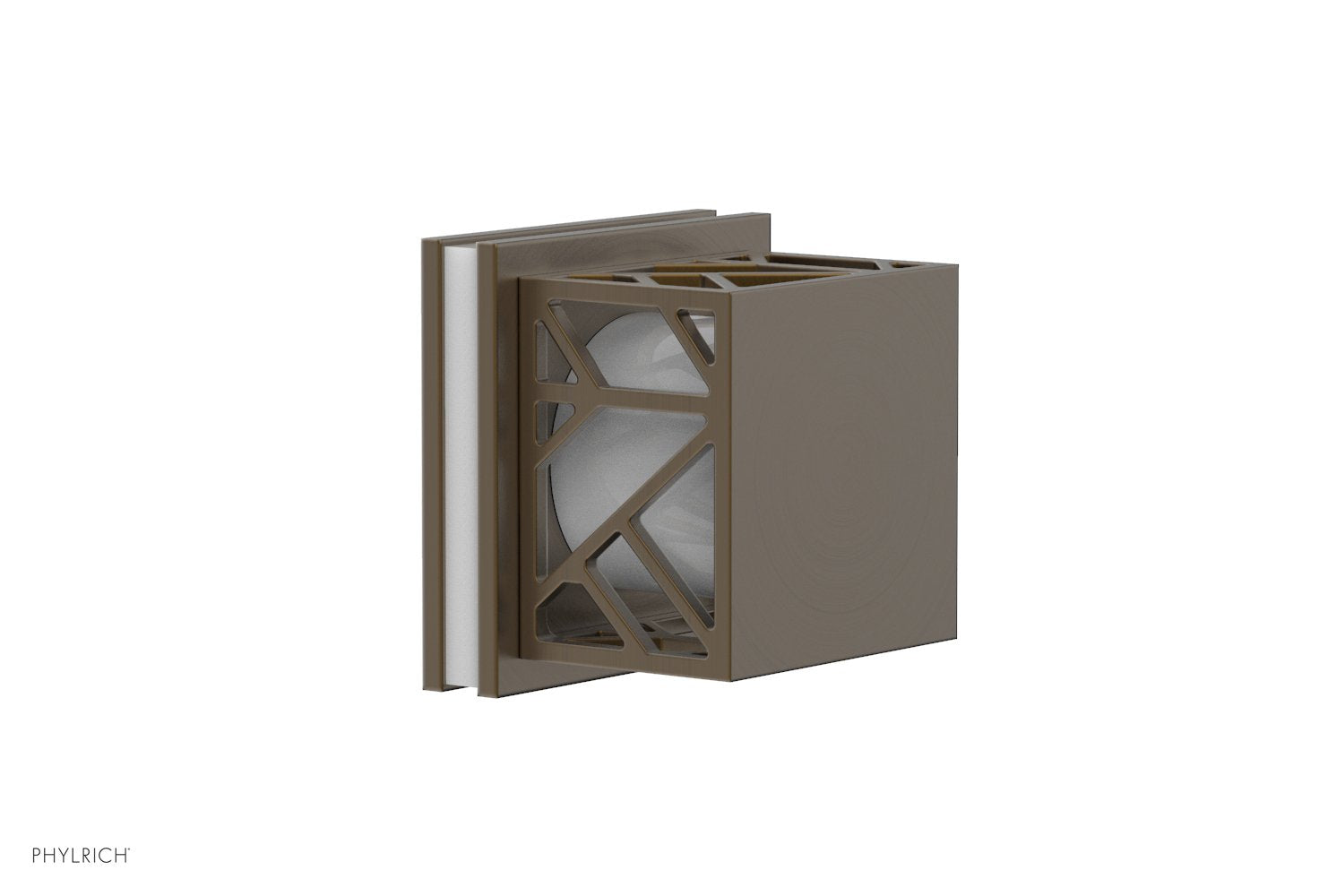 Phylrich JOLIE Volume Control/Diverter Trim - Square Handle with "White" Accents