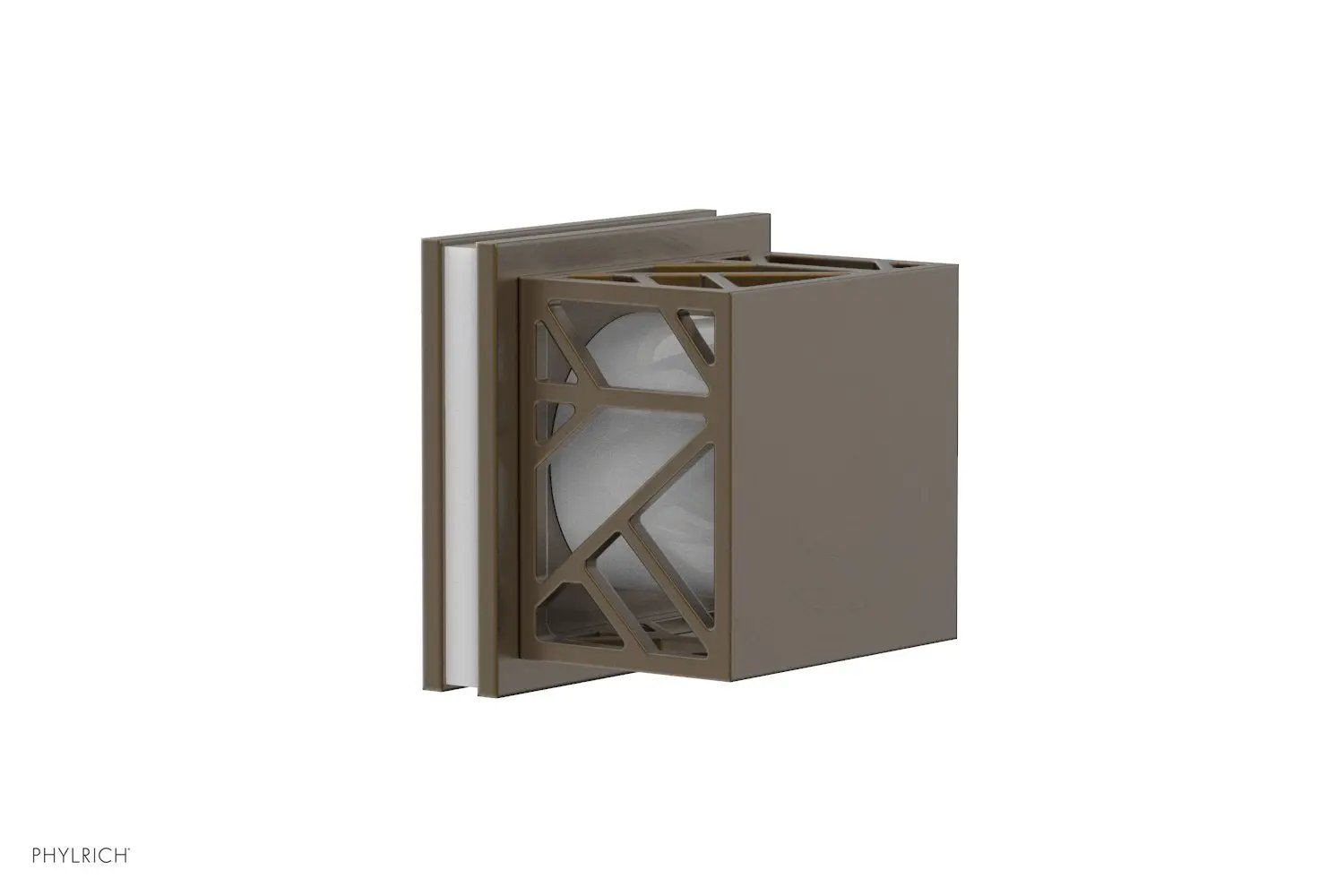 Phylrich JOLIE Volume Control/Diverter Trim - Square Handle with "White" Accents by Phylrich