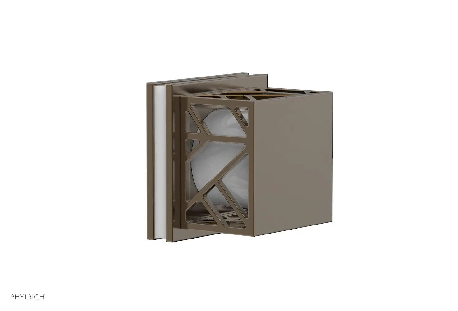 Phylrich JOLIE Volume Control/Diverter Trim - Square Handle with "White" Accents by Phylrich