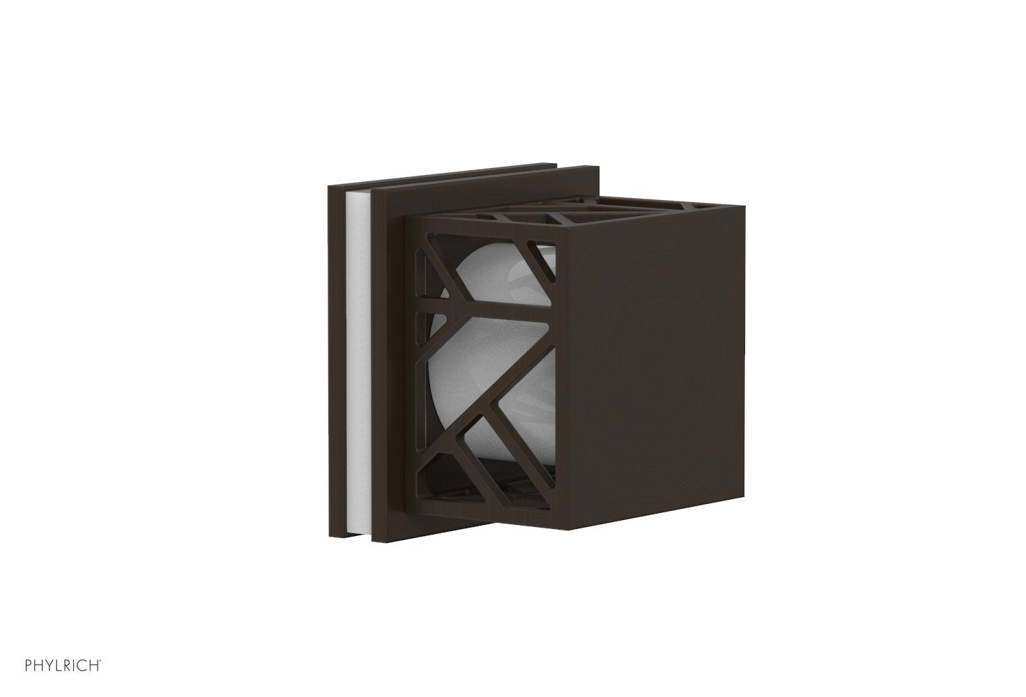 Phylrich JOLIE Volume Control/Diverter Trim - Square Handle with "White" Accents