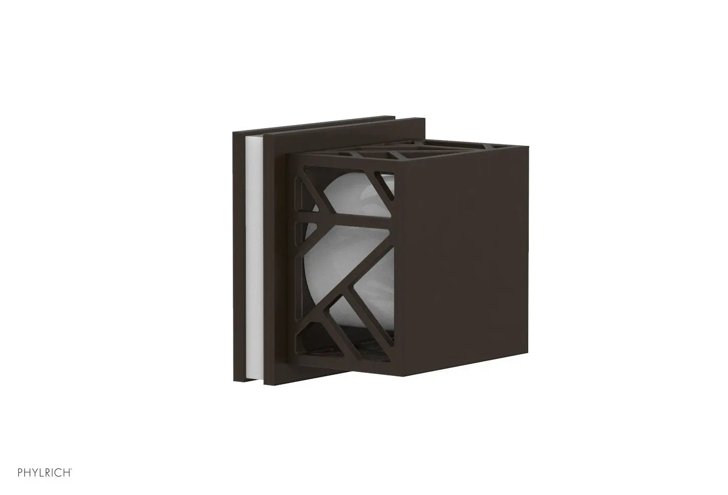 Phylrich JOLIE Volume Control/Diverter Trim - Square Handle with "White" Accents by Phylrich