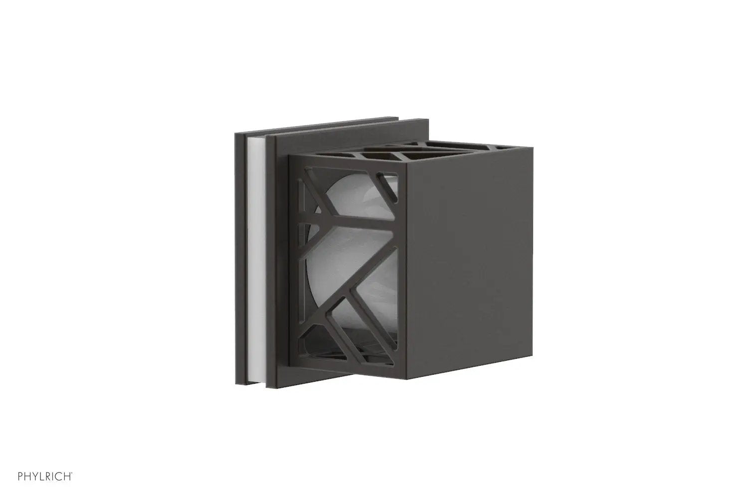Phylrich JOLIE Volume Control/Diverter Trim - Square Handle with "White" Accents by Phylrich