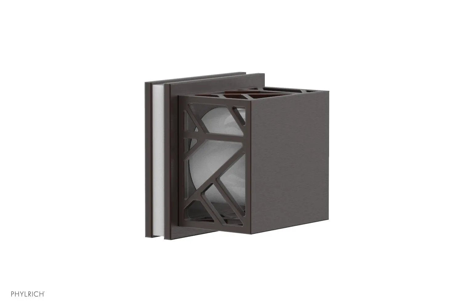 Phylrich JOLIE Volume Control/Diverter Trim - Square Handle with "White" Accents by Phylrich