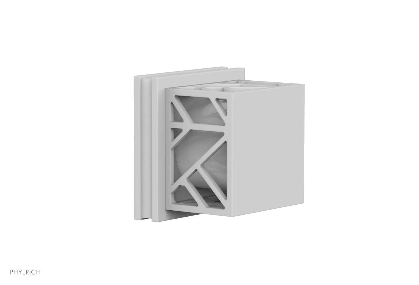 Phylrich JOLIE Volume Control/Diverter Trim - Square Handle with "White" Accents by Phylrich