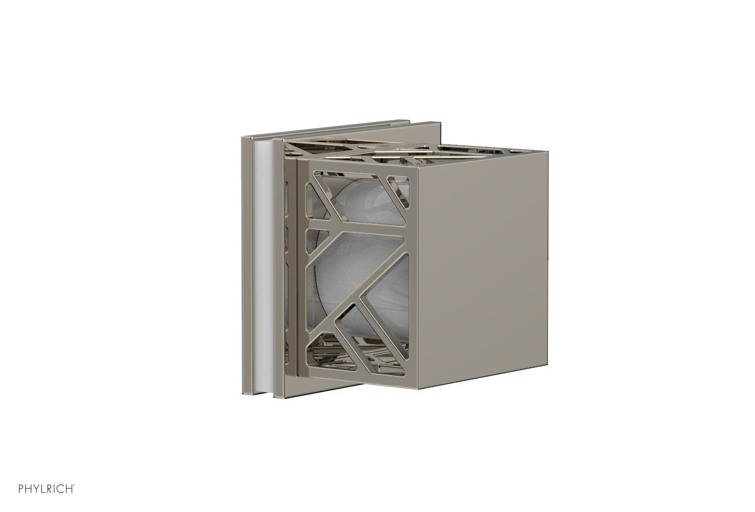 Phylrich JOLIE Volume Control/Diverter Trim - Square Handle with "White" Accents