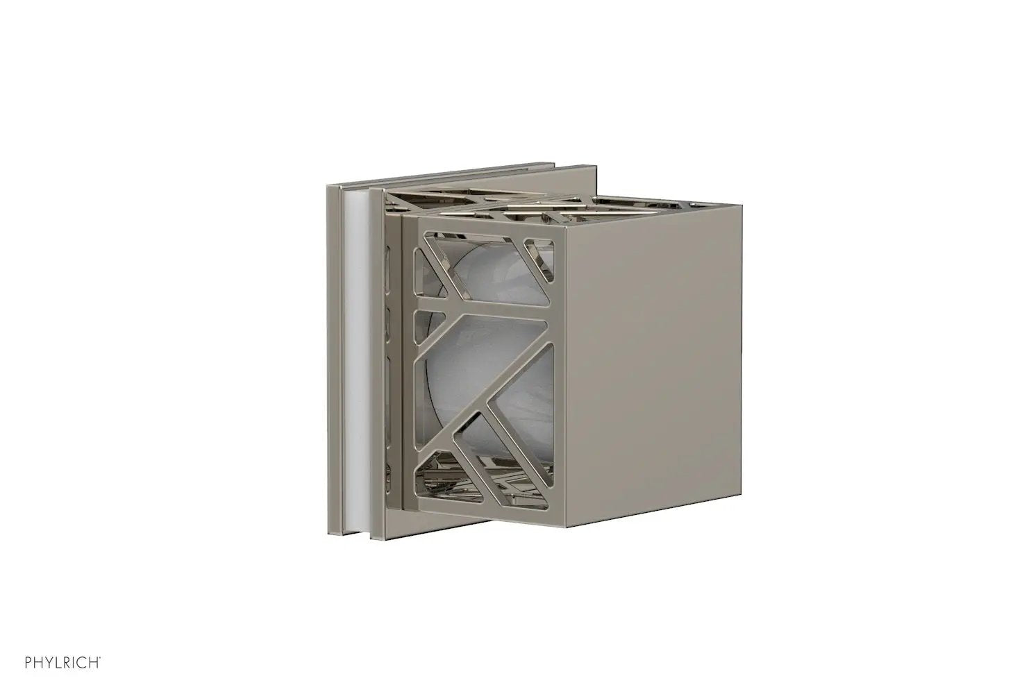 Phylrich JOLIE Volume Control/Diverter Trim - Square Handle with "White" Accents by Phylrich