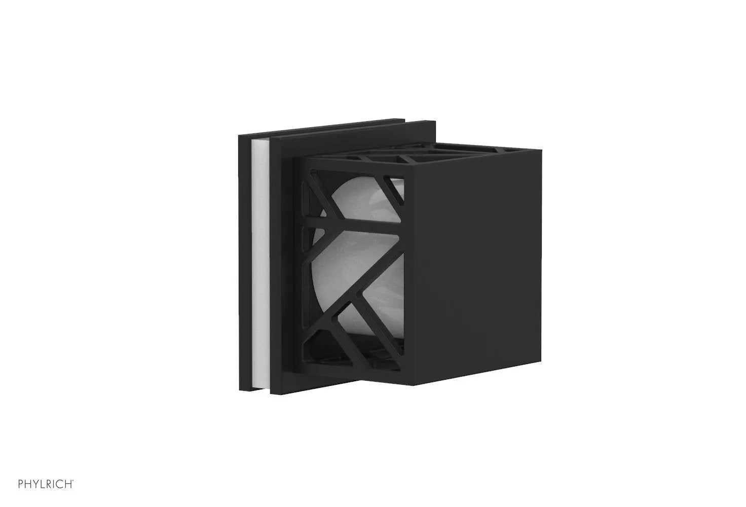 Phylrich JOLIE Volume Control/Diverter Trim - Square Handle with "White" Accents by Phylrich