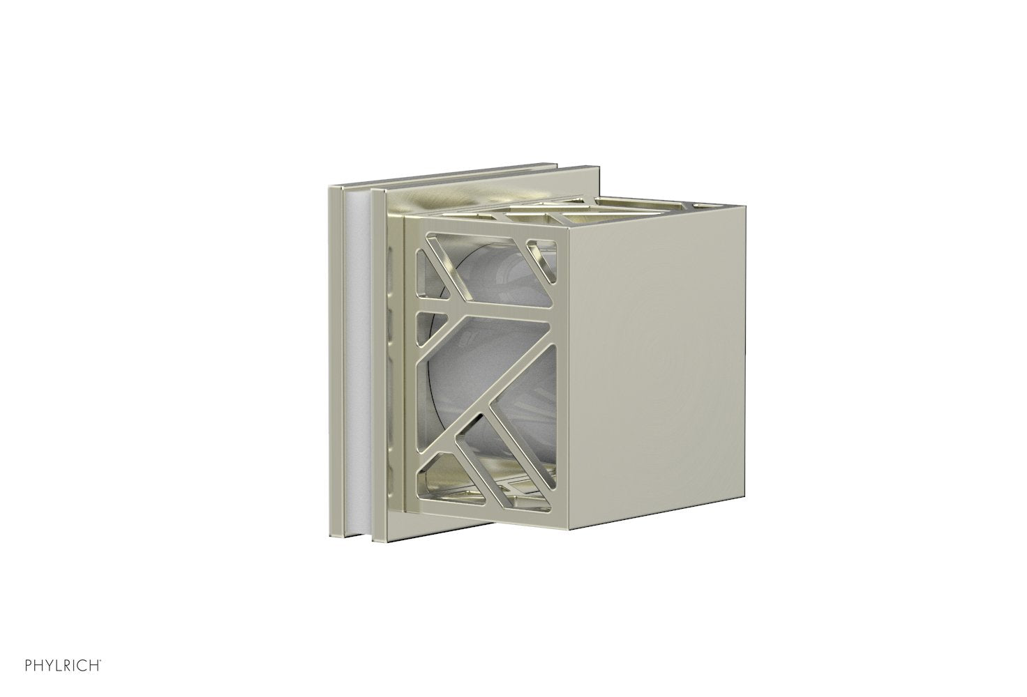 Phylrich JOLIE Volume Control/Diverter Trim - Square Handle with "White" Accents