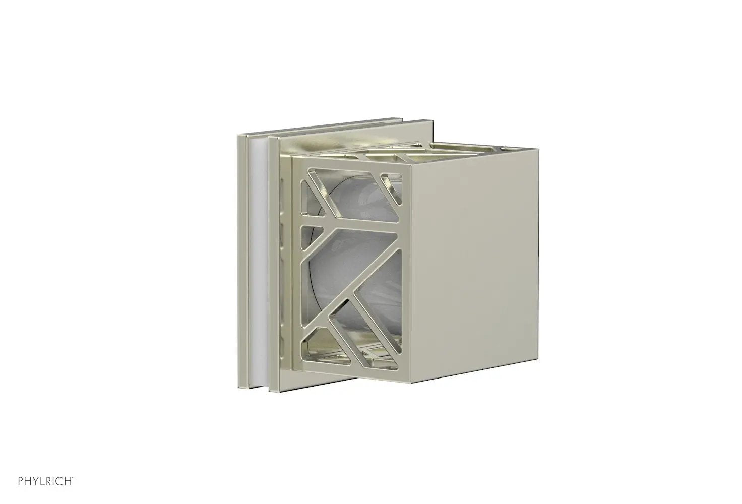 Phylrich JOLIE Volume Control/Diverter Trim - Square Handle with "White" Accents by Phylrich