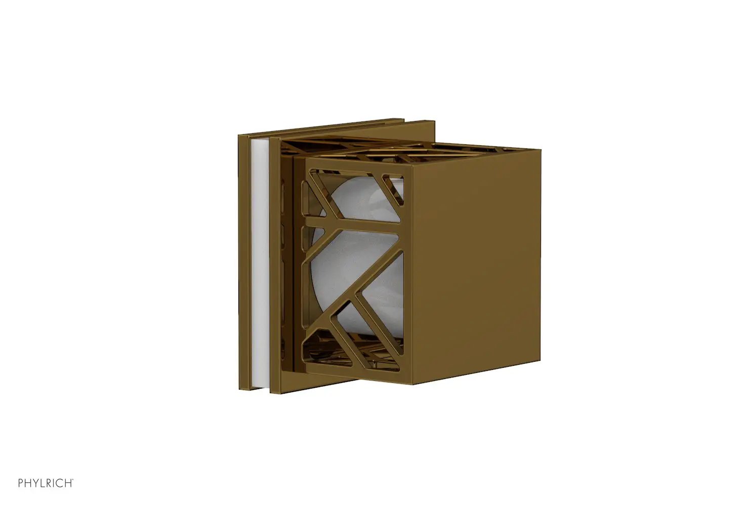 Phylrich JOLIE Volume Control/Diverter Trim - Square Handle with "White" Accents by Phylrich