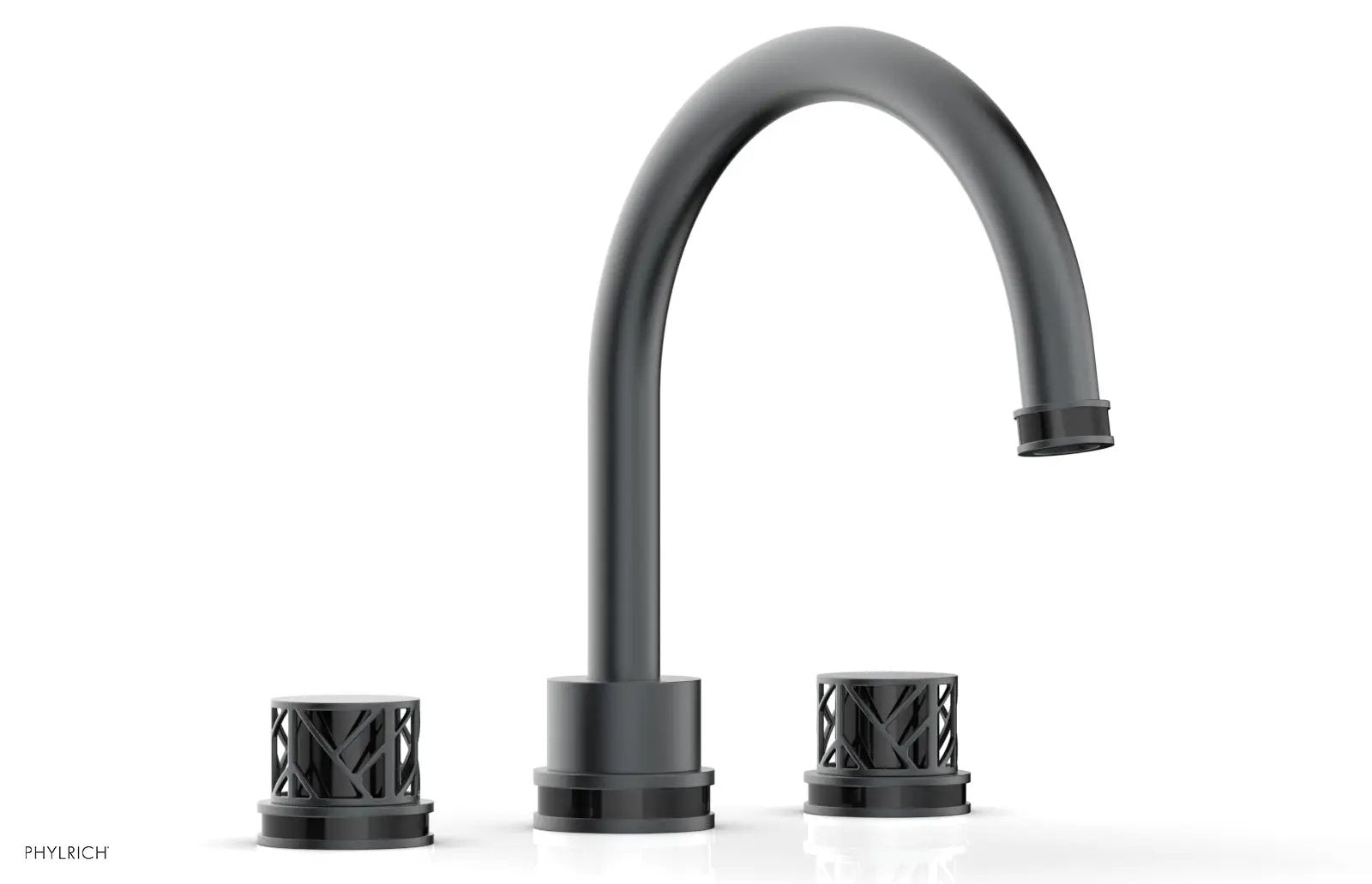 Phylrich JOLIE Deck Tub Set - Round Handles with "Black" Accents by Phylrich