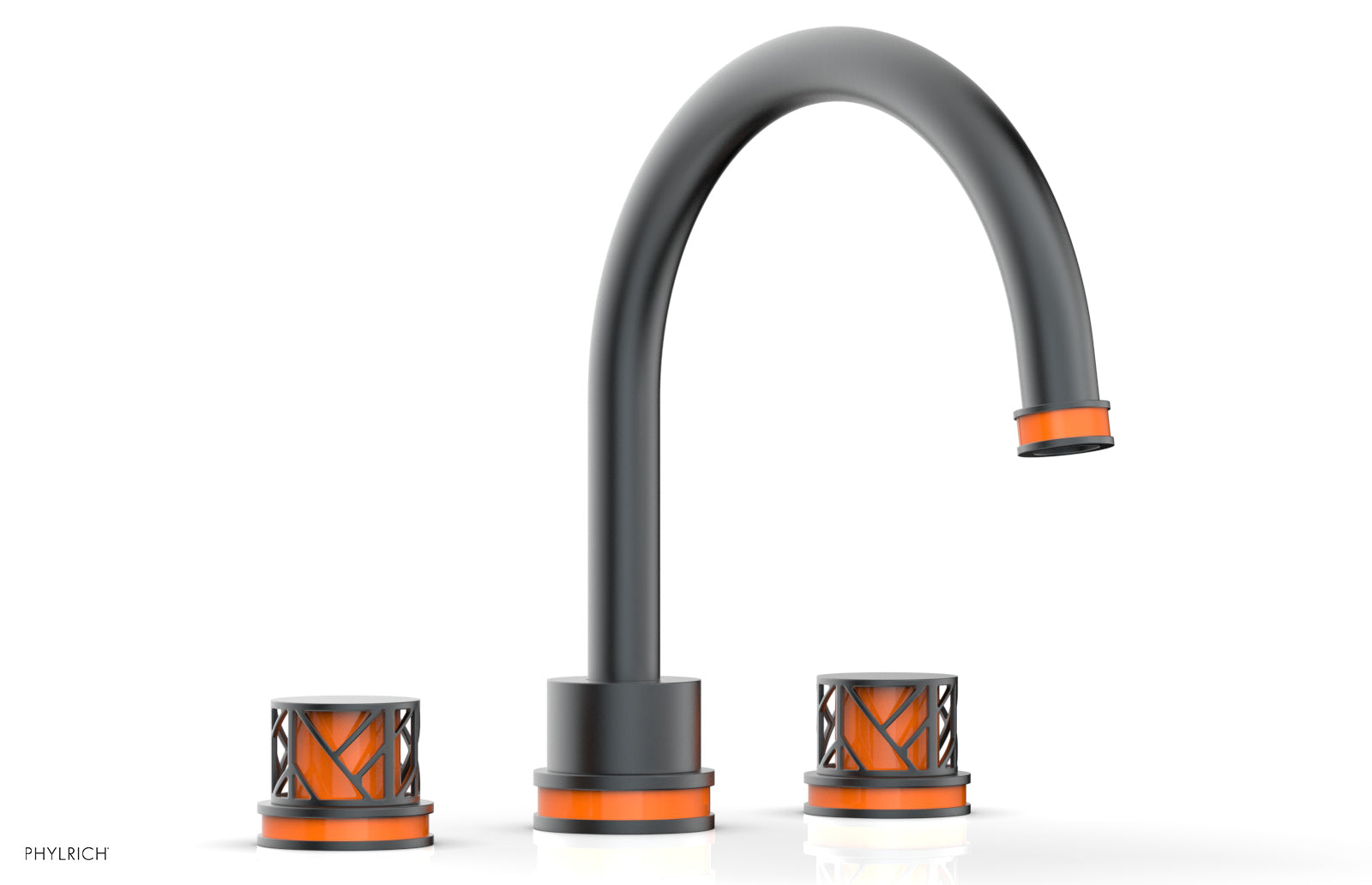 Phylrich JOLIE Deck Tub Set - Round Handles with "Orange" Accents