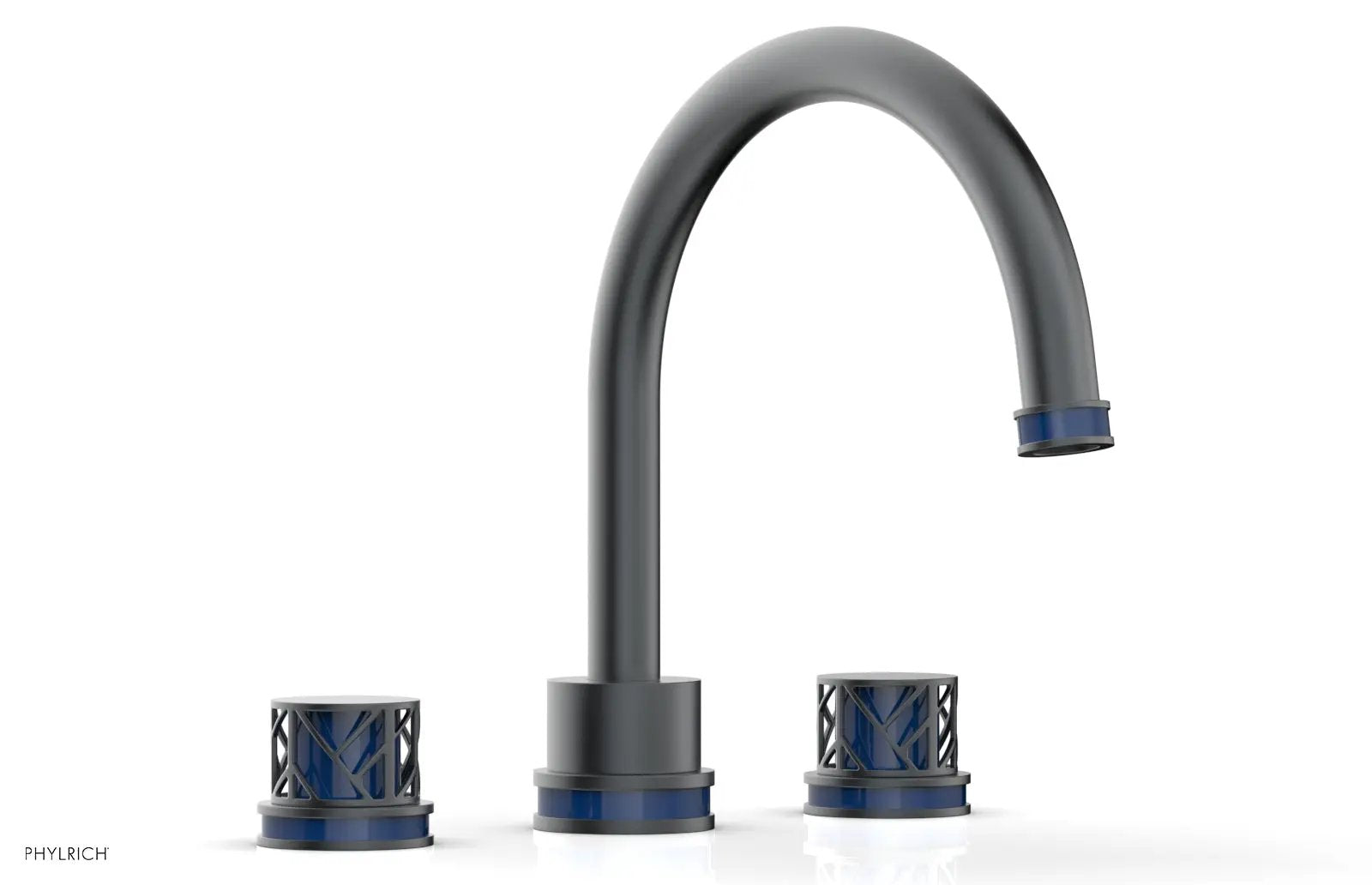Phylrich JOLIE Deck Tub Set - Round Handles with "Navy Blue" Accents by Phylrich
