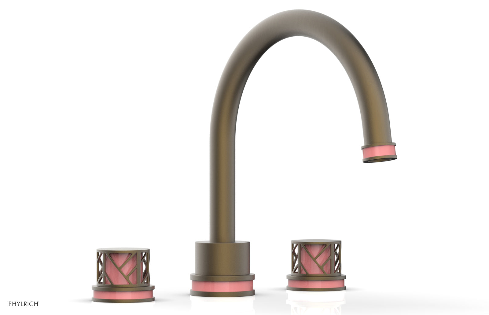 Phylrich JOLIE Deck Tub Set - Round Handles with "Pink" Accents