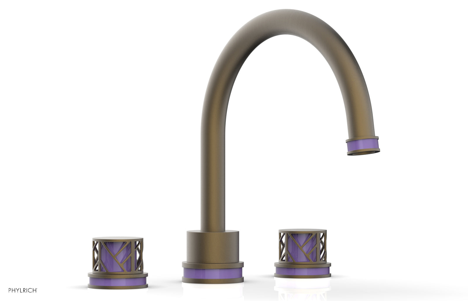 Phylrich JOLIE Deck Tub Set - Round Handles with "Purple" Accents