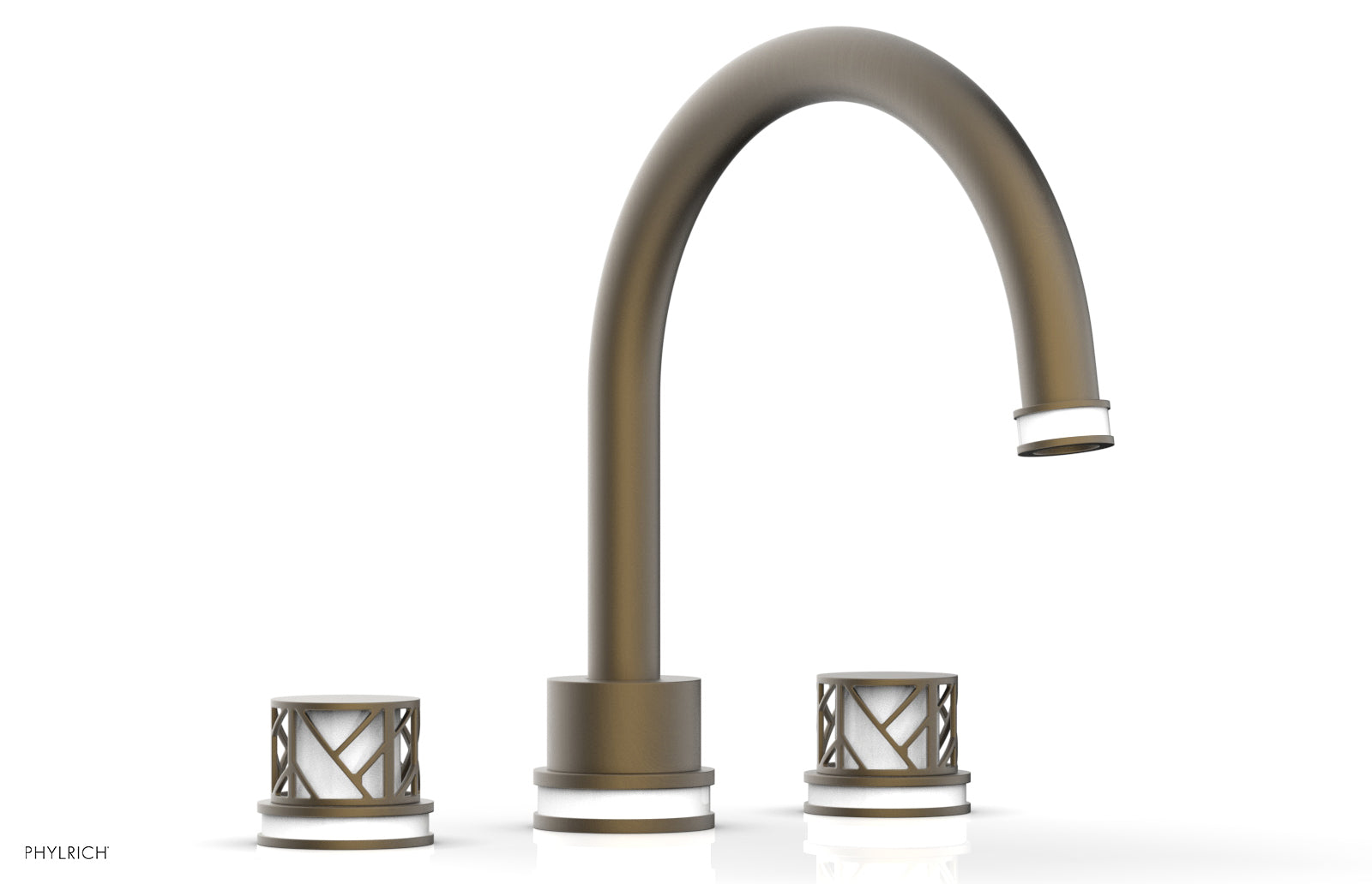 Phylrich JOLIE Deck Tub Set - Round Handles with "White" Accents