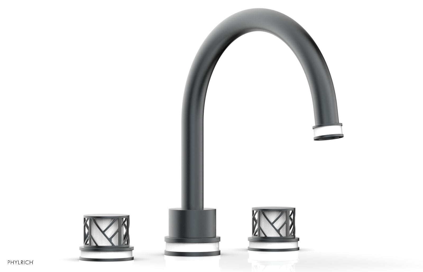 Phylrich JOLIE Deck Tub Set - Round Handles with "White" Accents