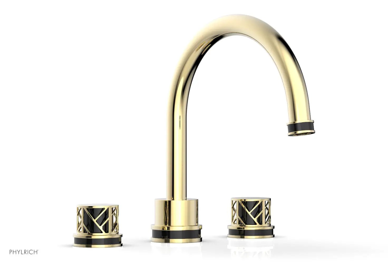 Phylrich JOLIE Deck Tub Set - Round Handles with "Black" Accents by Phylrich