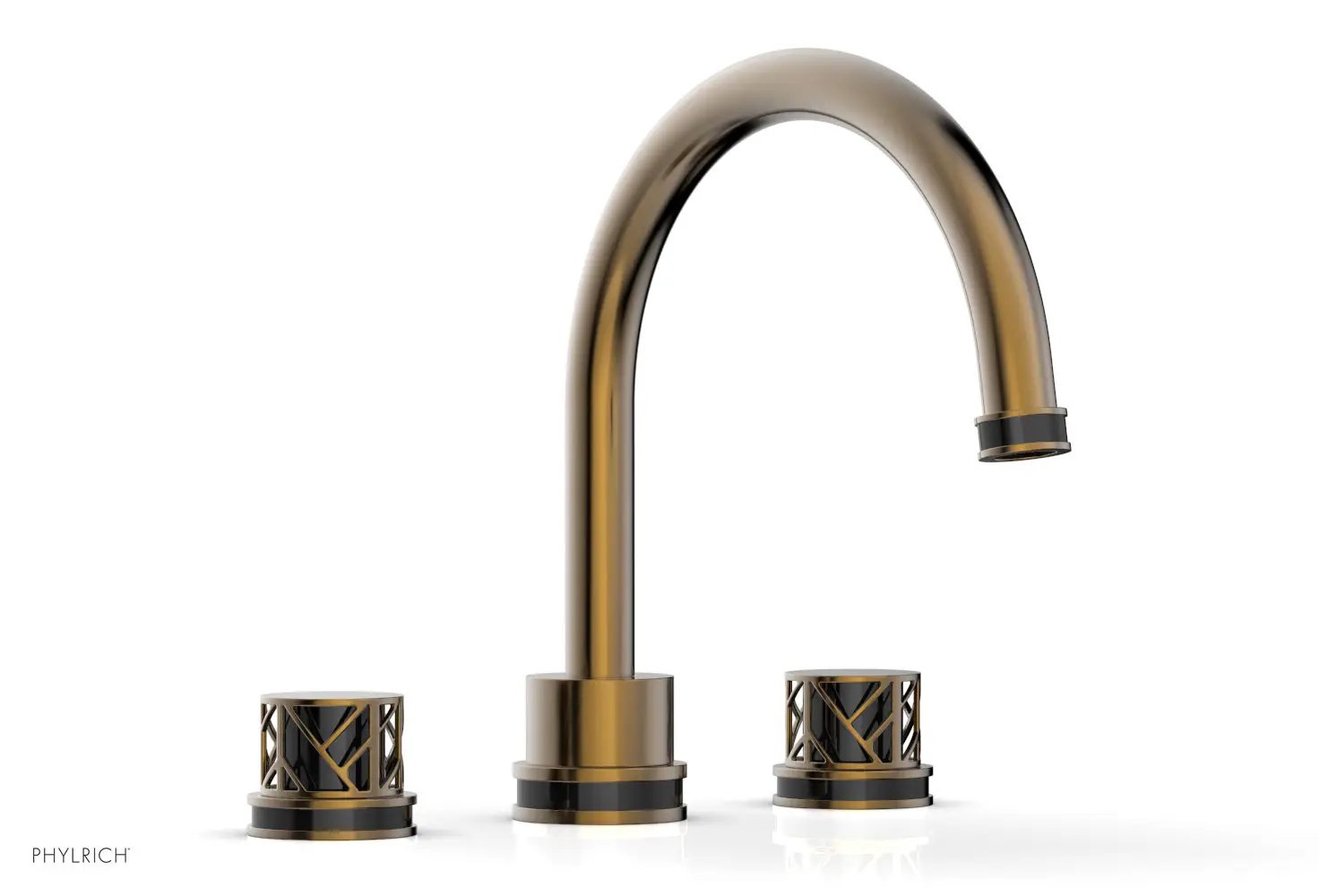 Phylrich JOLIE Deck Tub Set - Round Handles with "Black" Accents by Phylrich