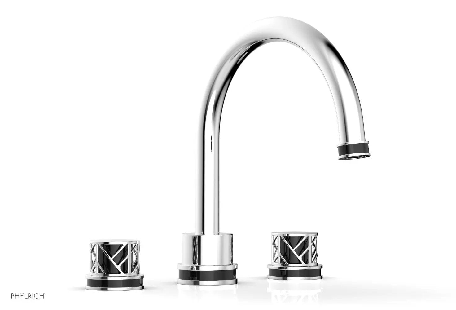 polished chrome deck tub set