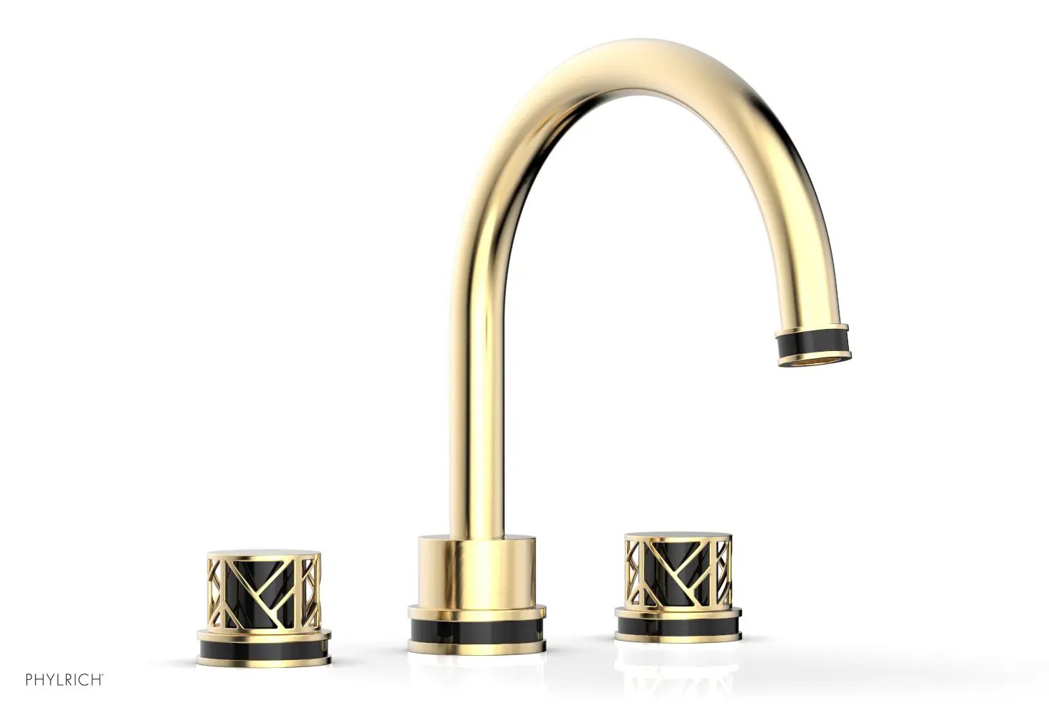 Phylrich JOLIE Deck Tub Set - Round Handles with "Black" Accents by Phylrich