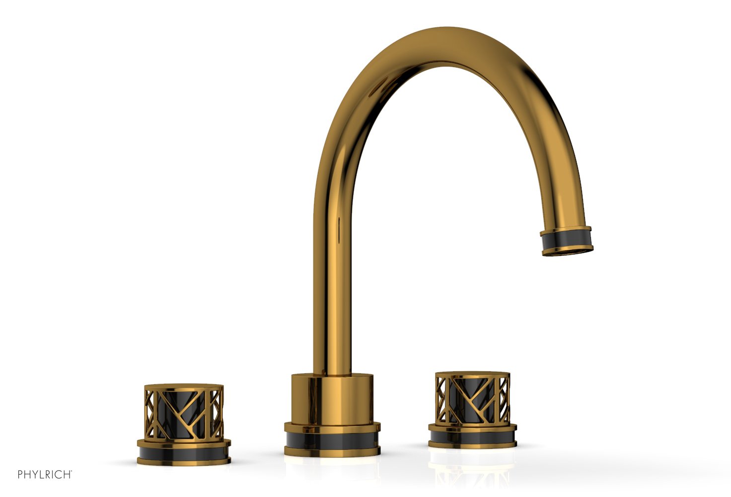 Phylrich JOLIE Deck Tub Set - Round Handles with "Black" Accents