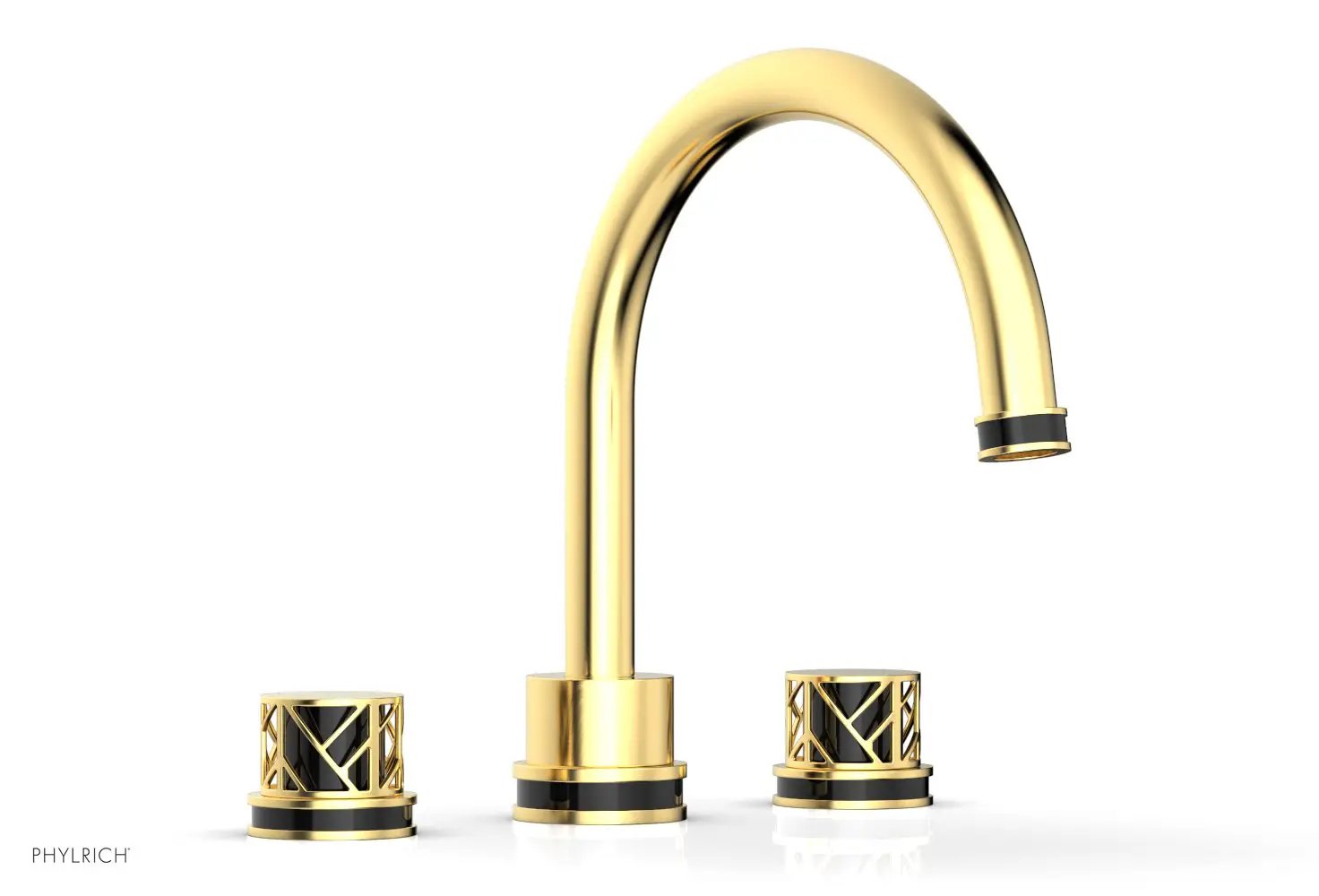 Phylrich JOLIE Deck Tub Set - Round Handles with "Black" Accents by Phylrich