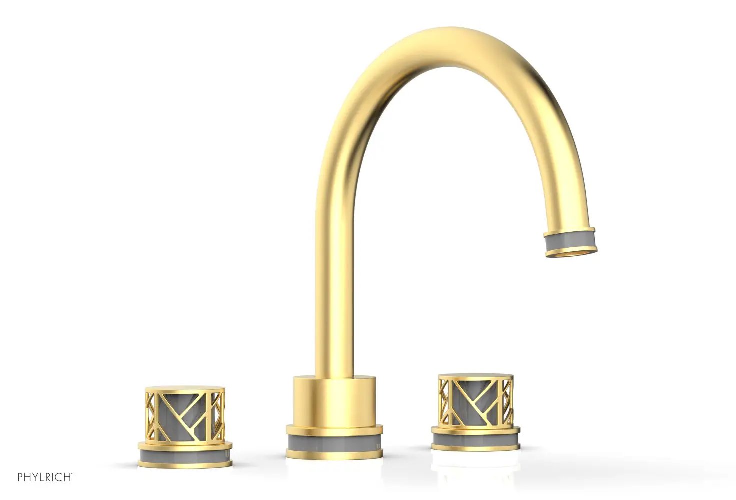 Phylrich JOLIE Deck Tub Set - Round Handles with "Grey" Accents by Phylrich