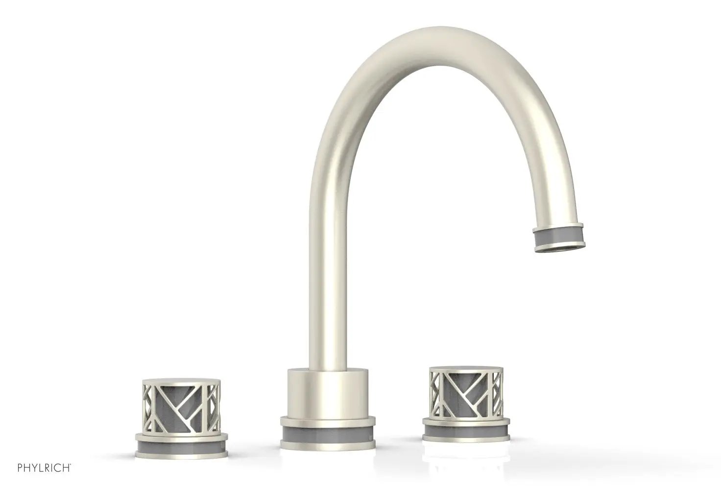 Phylrich JOLIE Deck Tub Set - Round Handles with "Grey" Accents by Phylrich