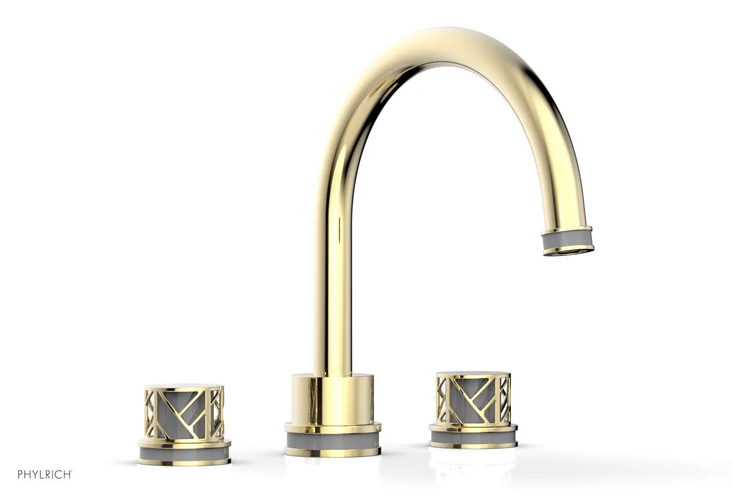Phylrich JOLIE Deck Tub Set - Round Handles with "Grey" Accents by Phylrich