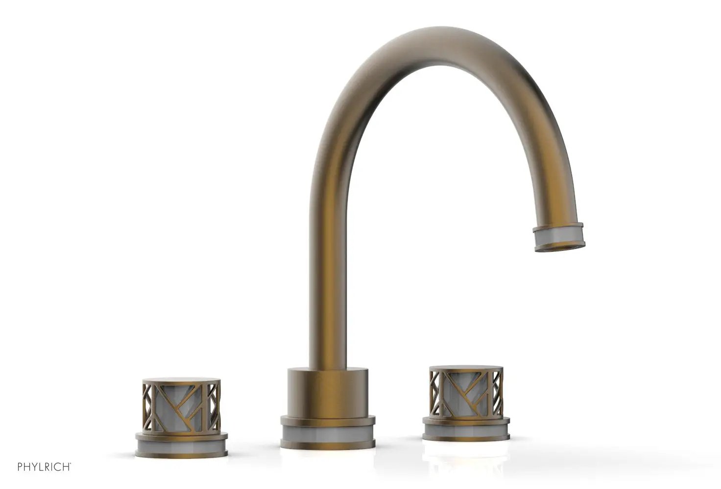 Phylrich JOLIE Deck Tub Set - Round Handles with "Grey" Accents by Phylrich