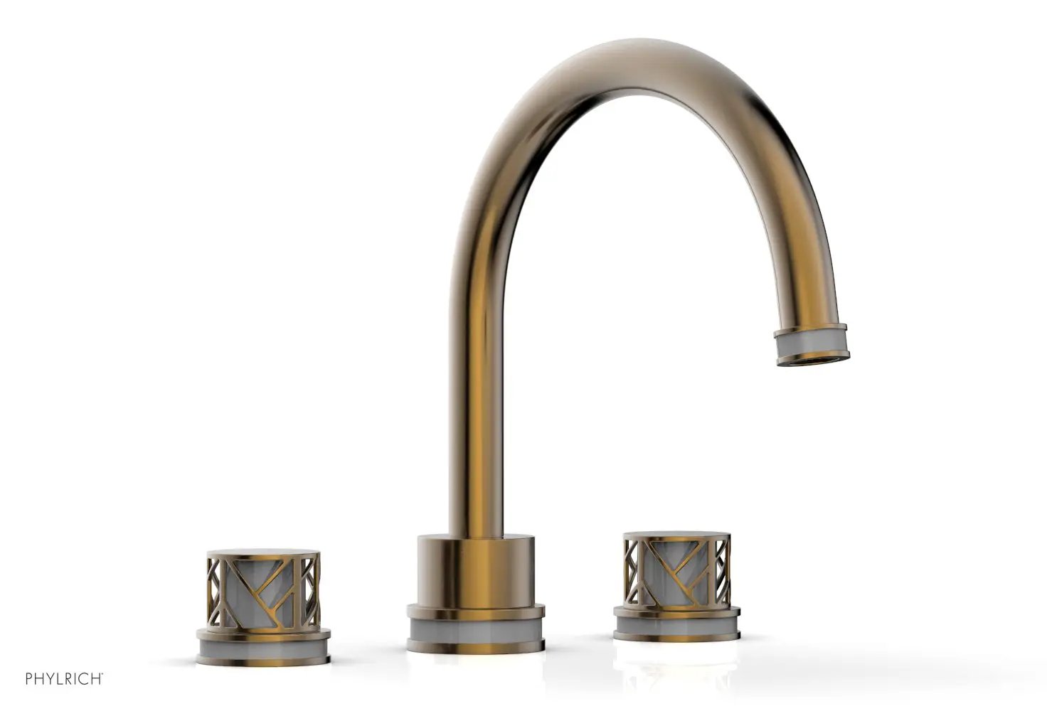 Phylrich JOLIE Deck Tub Set - Round Handles with "Grey" Accents by Phylrich