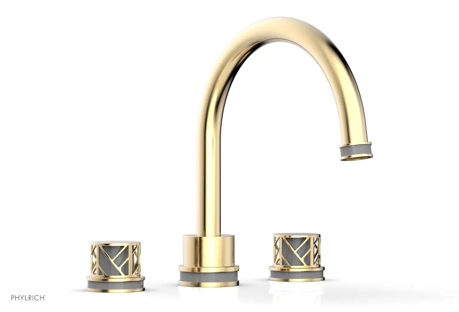 Phylrich JOLIE Deck Tub Set - Round Handles with "Grey" Accents by Phylrich