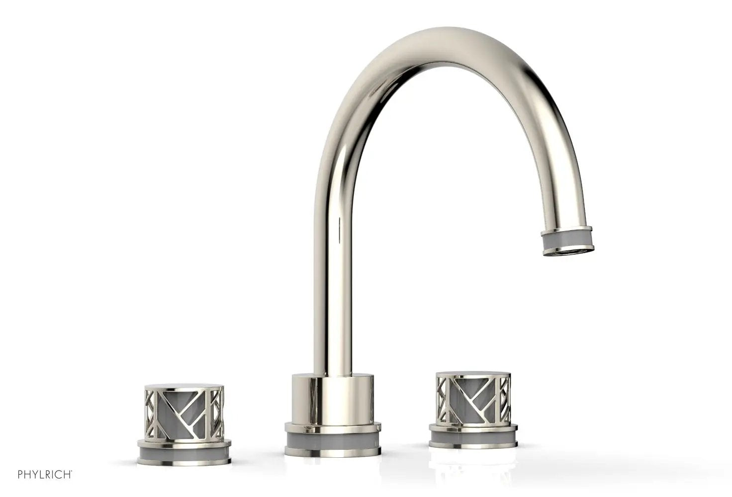 Phylrich JOLIE Deck Tub Set - Round Handles with "Grey" Accents by Phylrich