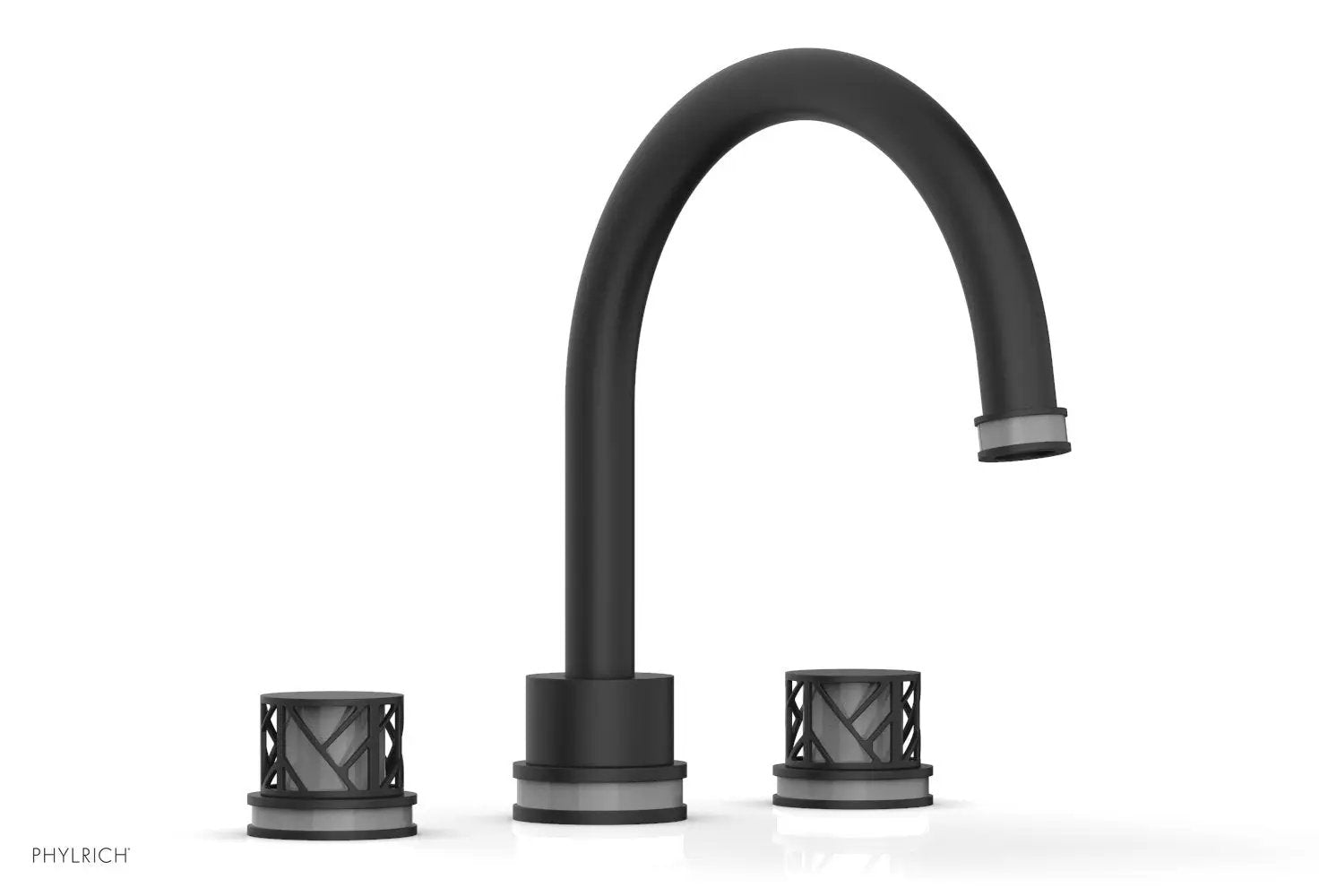 Phylrich JOLIE Deck Tub Set - Round Handles with "Grey" Accents by Phylrich