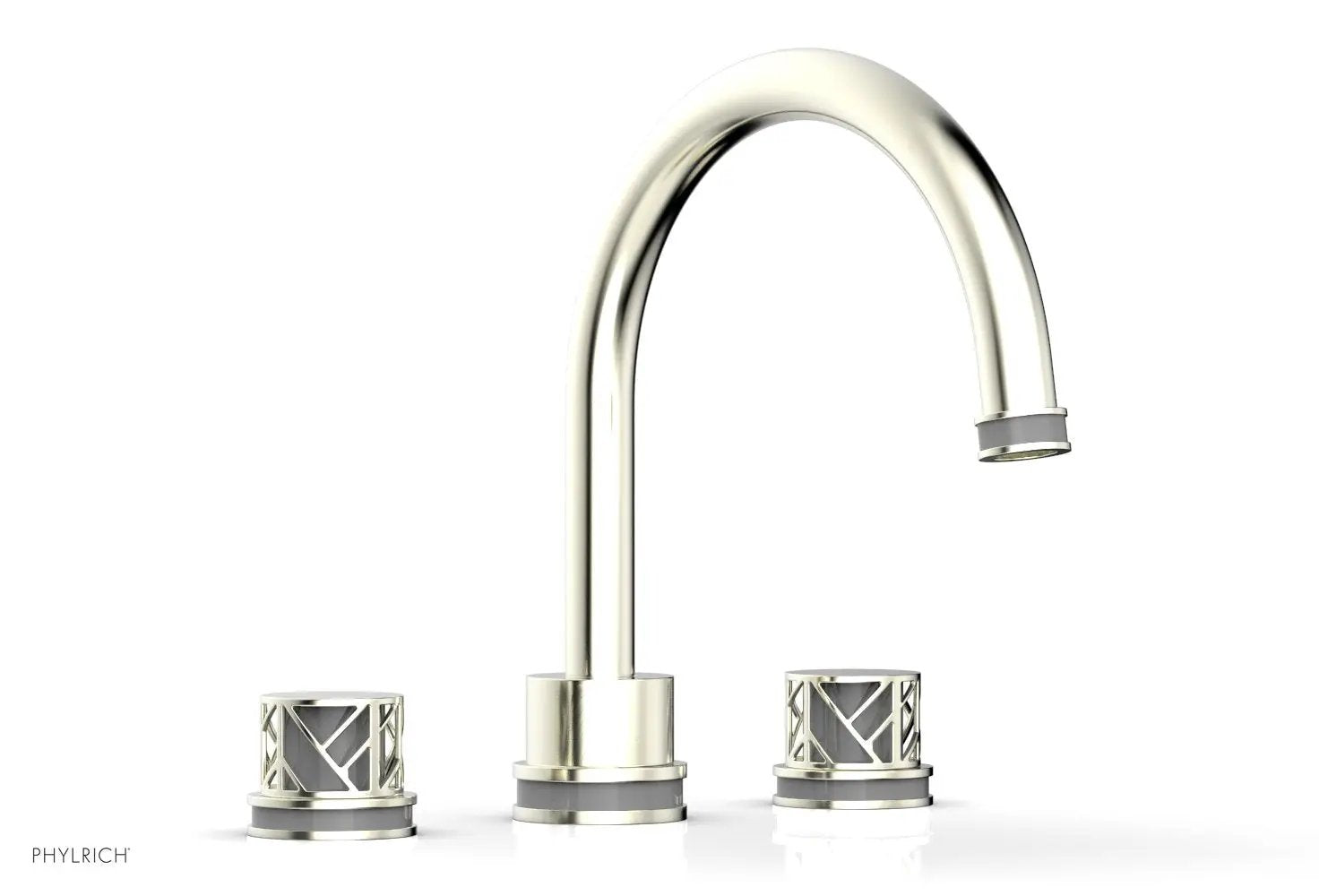 Phylrich JOLIE Deck Tub Set - Round Handles with "Grey" Accents by Phylrich