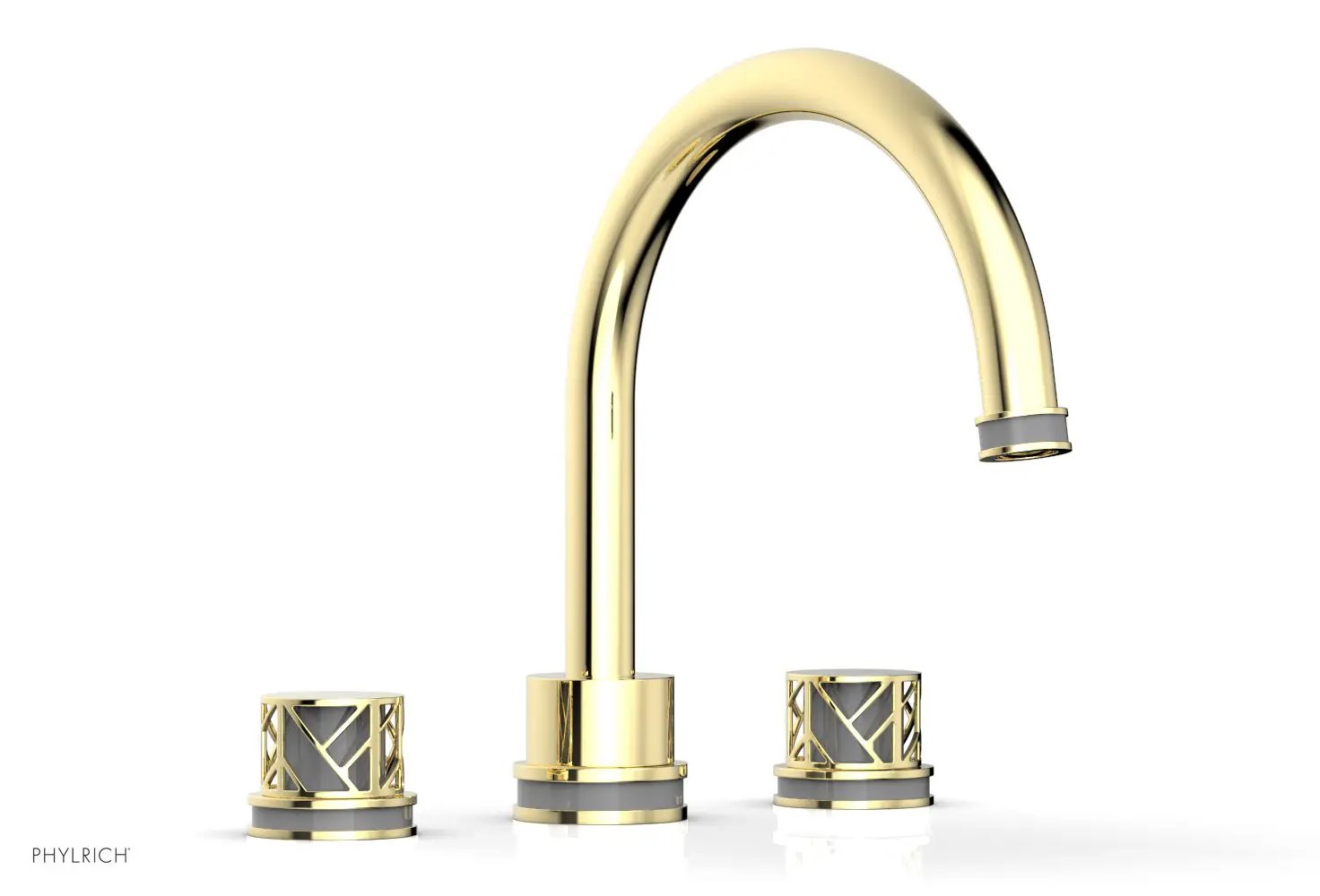 Phylrich JOLIE Deck Tub Set - Round Handles with "Grey" Accents by Phylrich