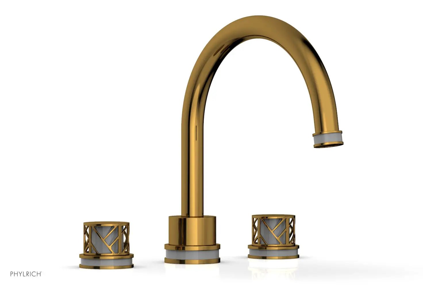 Phylrich JOLIE Deck Tub Set - Round Handles with "Grey" Accents by Phylrich