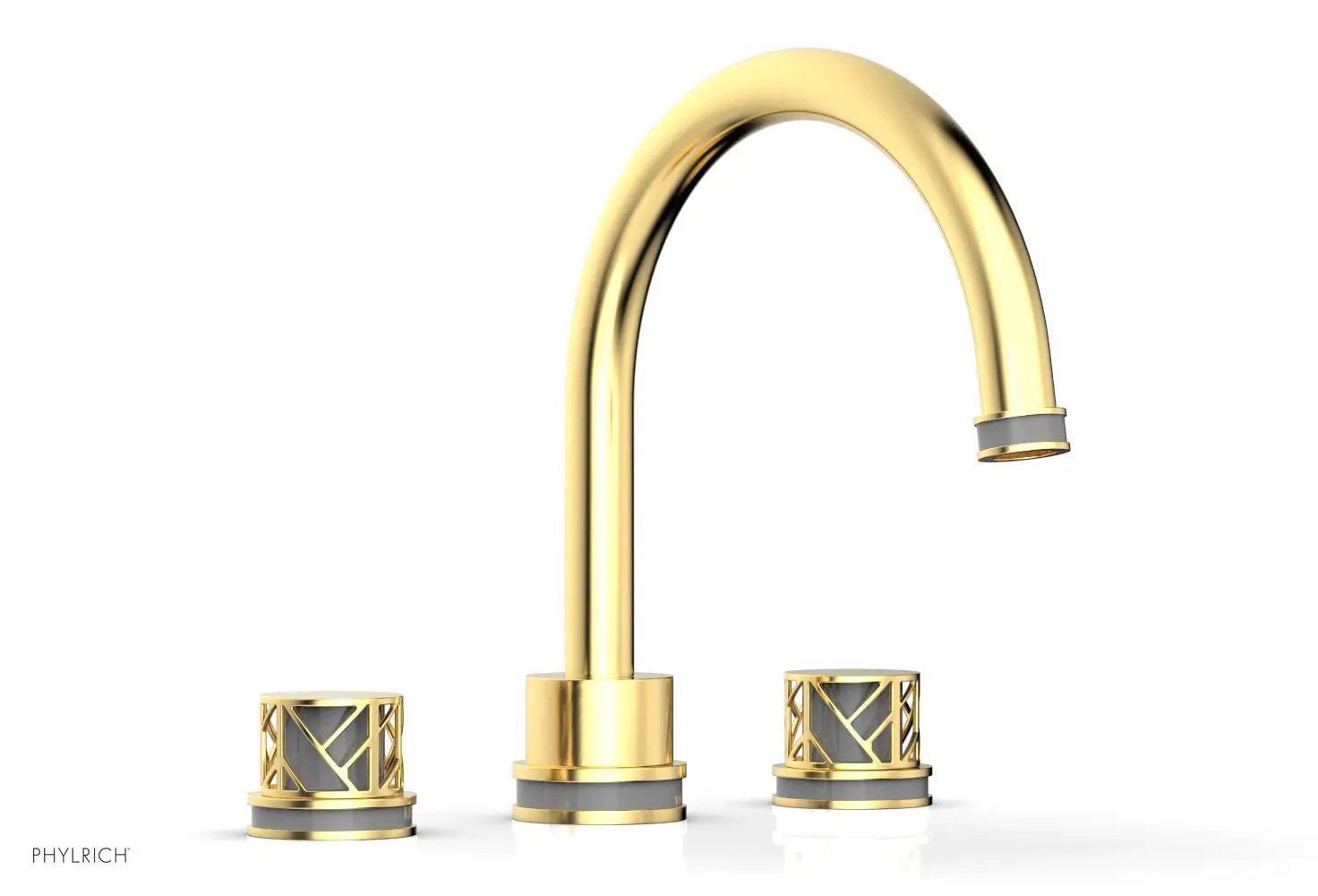 Phylrich JOLIE Deck Tub Set - Round Handles with "Grey" Accents by Phylrich