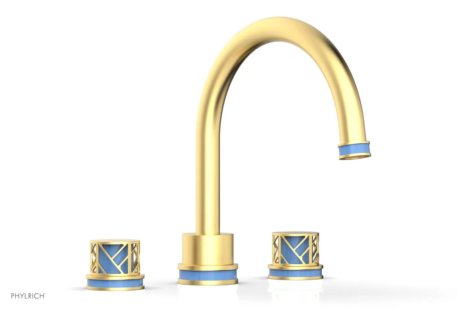 Phylrich JOLIE Deck Tub Set - Round Handles with "Light Blue" Accents by Phylrich