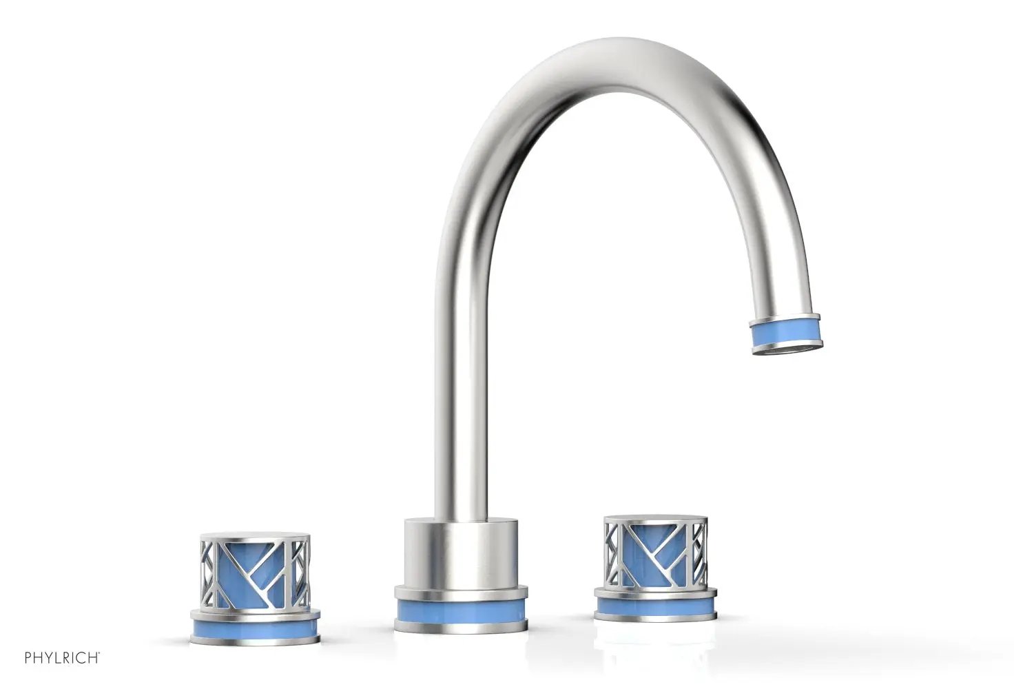 Phylrich JOLIE Deck Tub Set - Round Handles with "Light Blue" Accents by Phylrich