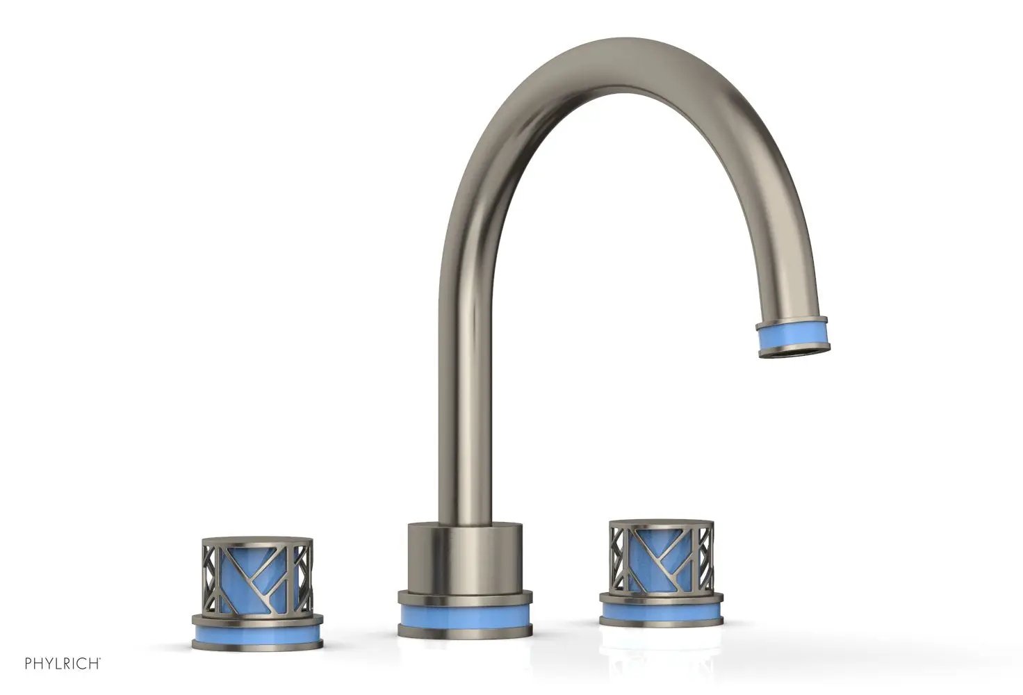 Phylrich JOLIE Deck Tub Set - Round Handles with "Light Blue" Accents by Phylrich