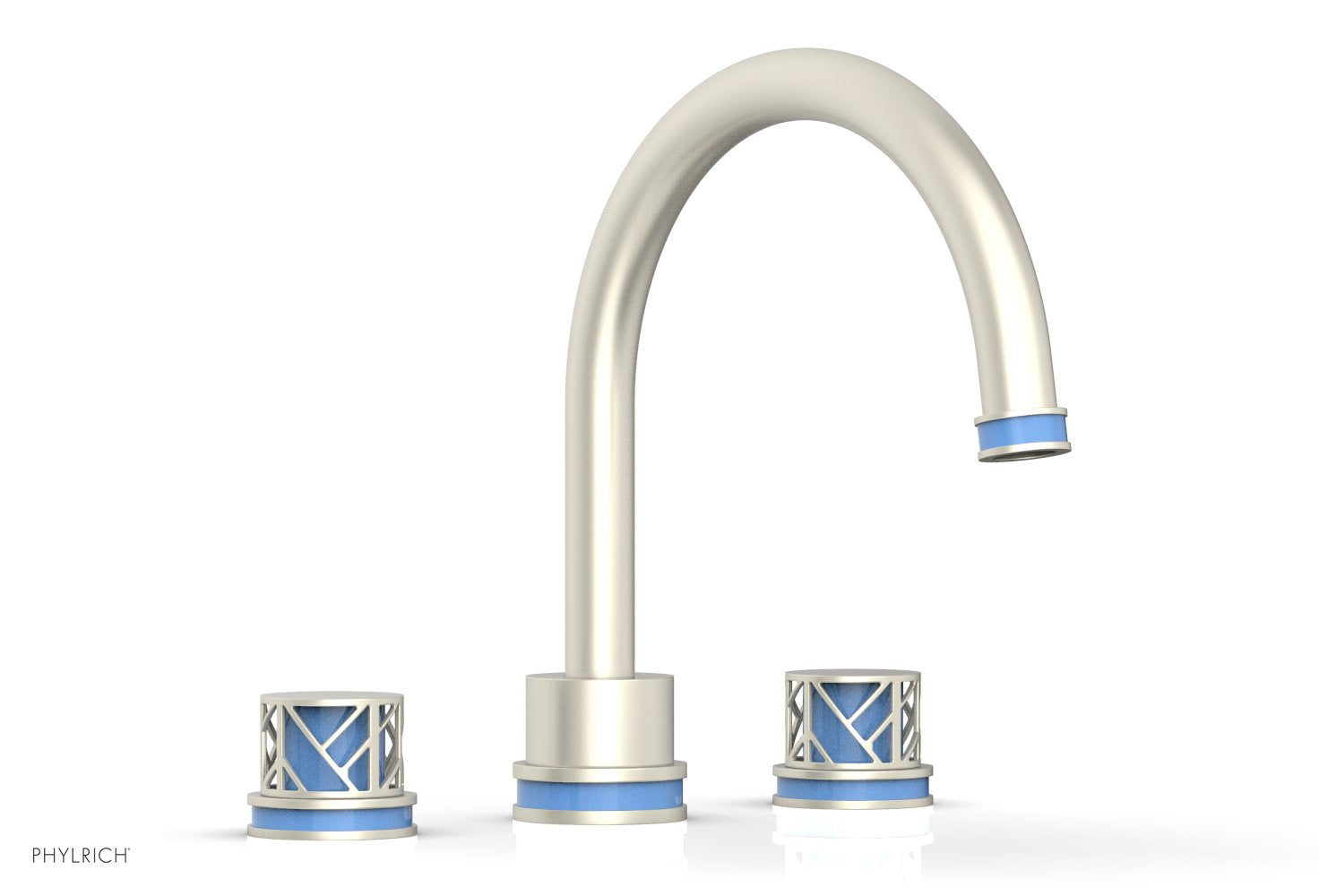 Phylrich JOLIE Deck Tub Set - Round Handles with "Light Blue" Accents