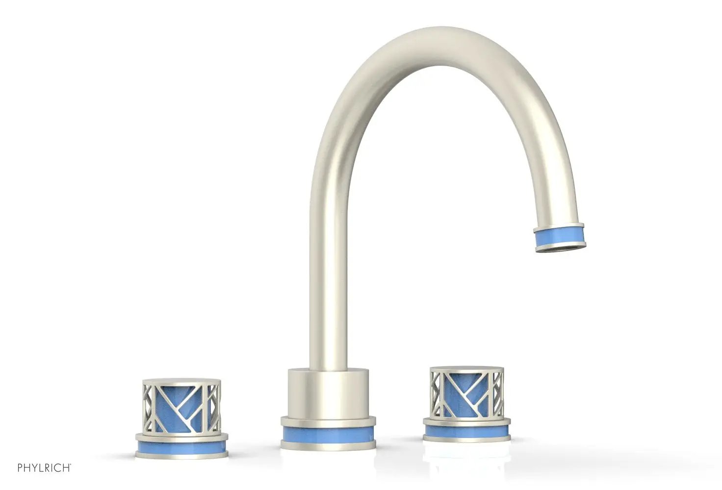 Phylrich JOLIE Deck Tub Set - Round Handles with "Light Blue" Accents by Phylrich