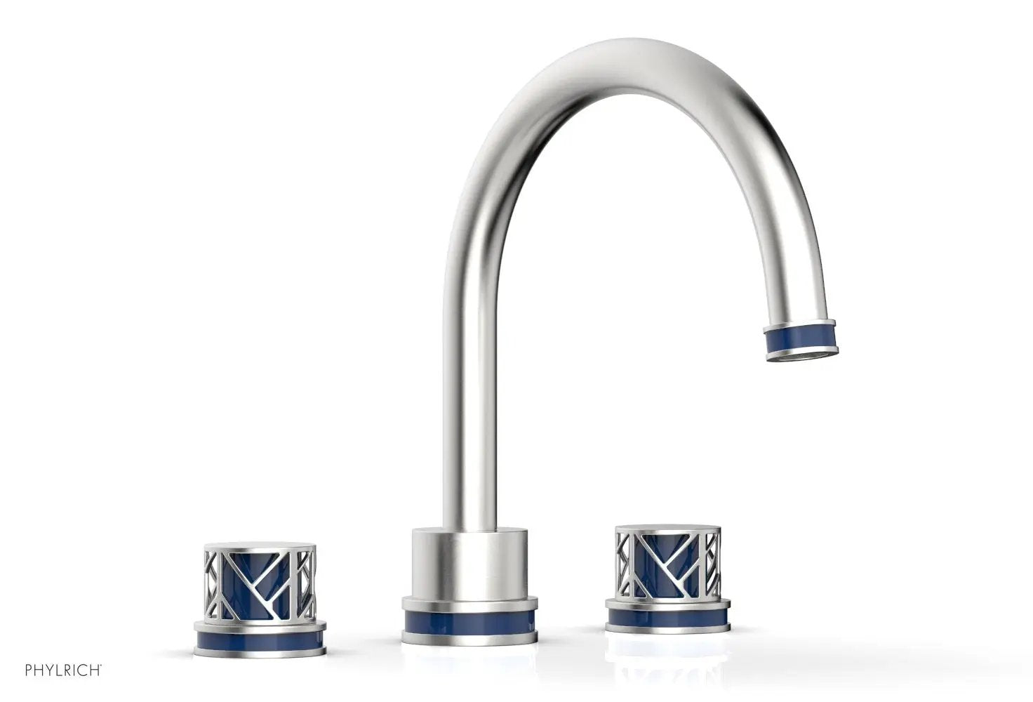 Phylrich JOLIE Deck Tub Set - Round Handles with "Navy Blue" Accents by Phylrich
